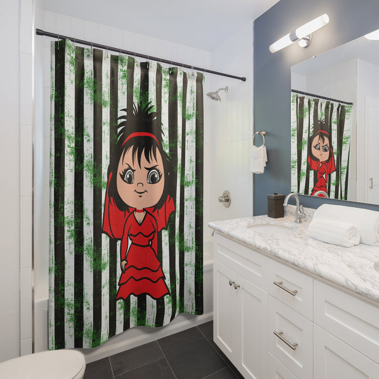 Lydia Deetz All-Over Print Shower Curtains - Fandom-Made