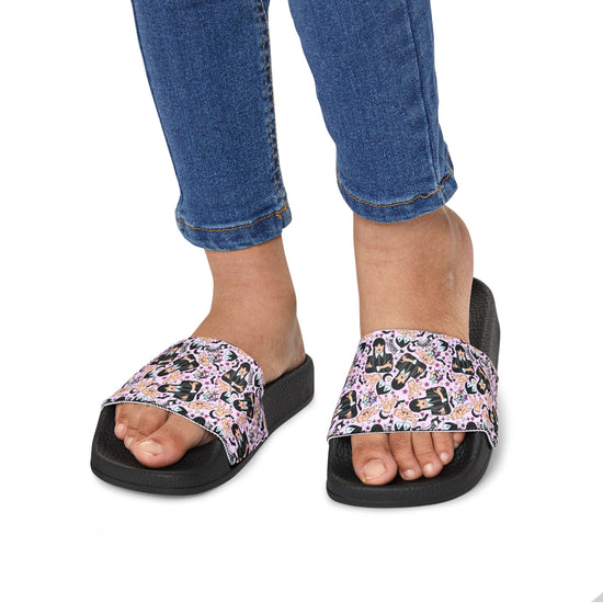 Wednesday Addams All-Over Print Youth Slides - Fandom-Made