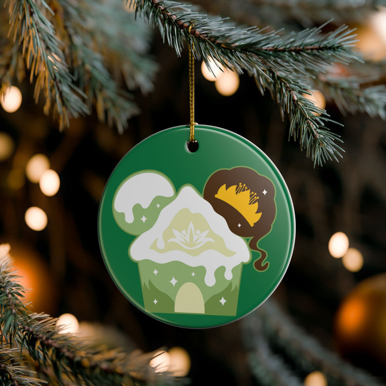 Tiana Gingerbread House Ceramic Ornament