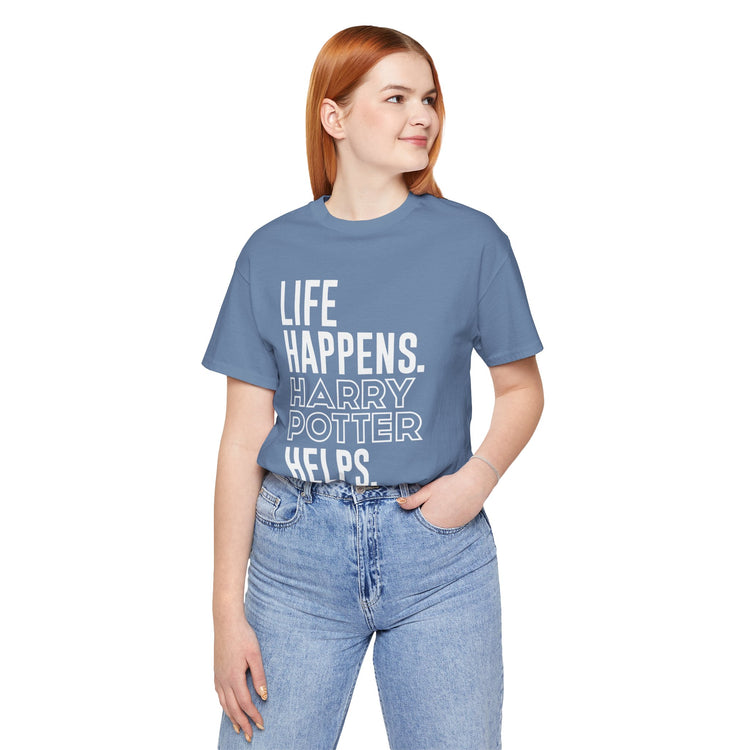 Life Happens Harry Potter Helps T-Shirt - Fandom-Made