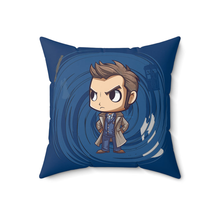 Timey Wimey Tenth Doctor Square Pillow - Fandom-Made