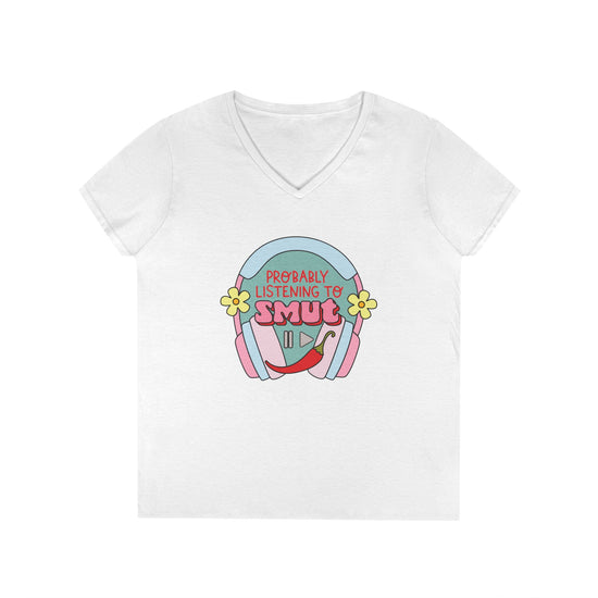 Listening To Smut Ladies' V-Neck Tee - Fandom-Made