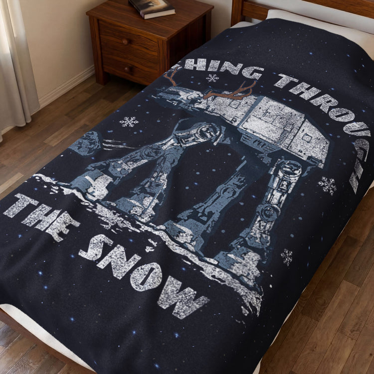 Walker Through The Snow Velveteen Plush Blanket - Fandom-Made