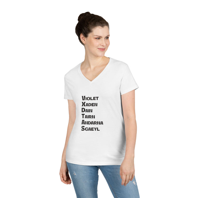 Fourth Wing Names V-Neck T-Shirt - Fandom-Made