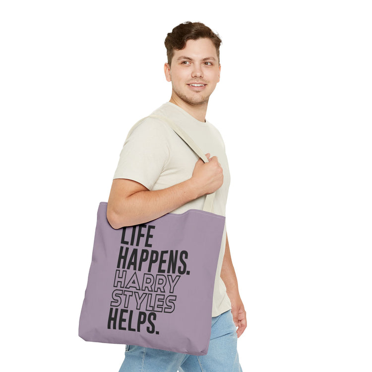 Life Happens Harry Styles Helps Tote Bag
