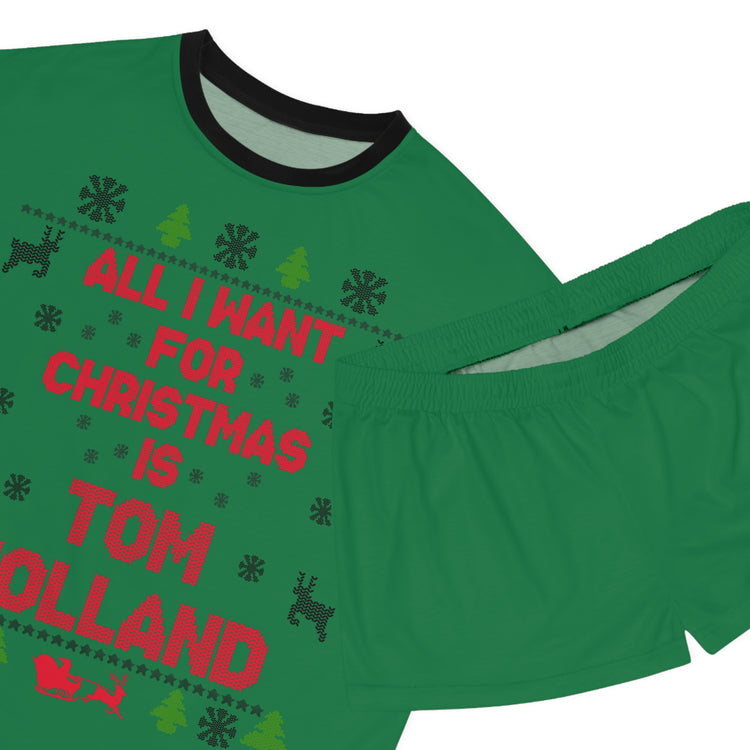 All I Want For Christmas Tom Holland Women's Short Pajama Set - Fandom-Made
