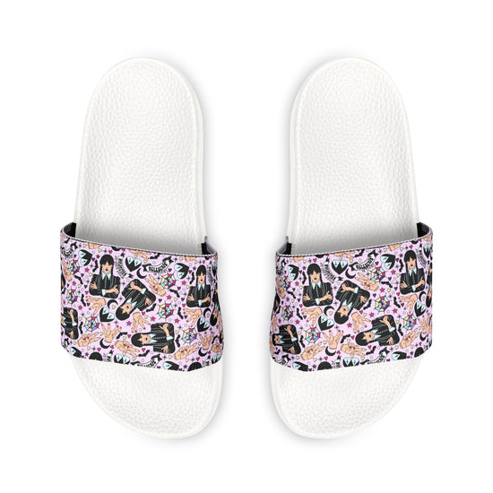 Wednesday Addams All-Over Print Youth Slides - Fandom-Made