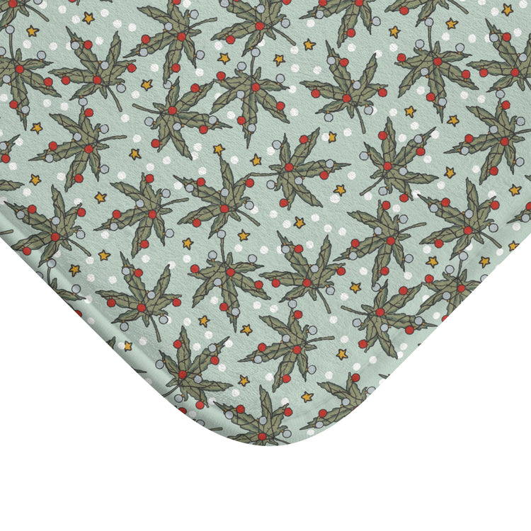 Cannabis Christmas Bath Mat - Fandom-Made