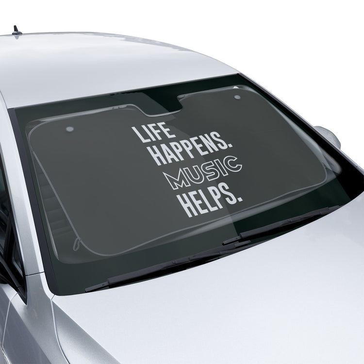 Life Happens Music Helps Car Sunshade - Fandom-Made