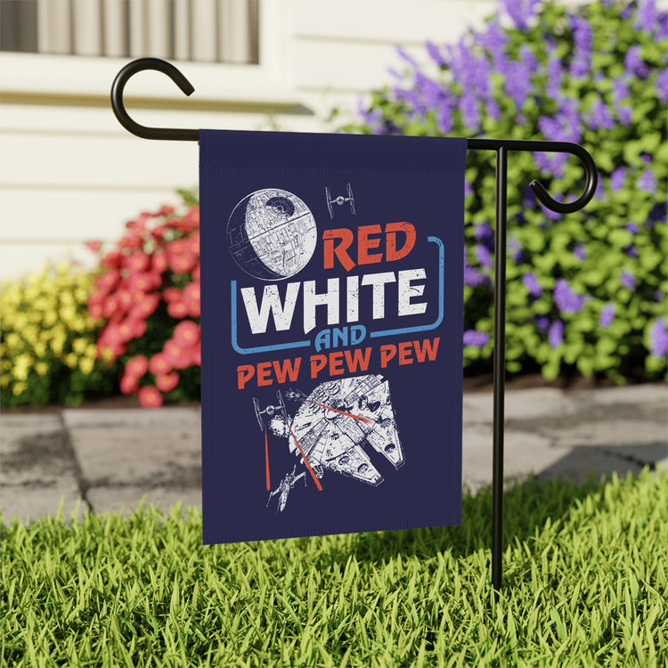 Red White Pew Pew Garden & House Banner