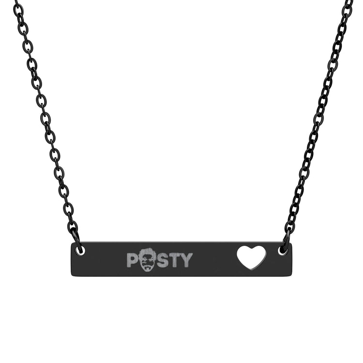 Posty Cutout Heart Bar Necklace