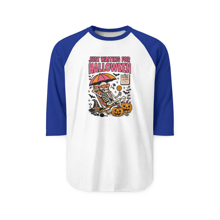 Just Waiting For Halloween 3/4 Raglan Shirt - Fandom-Made