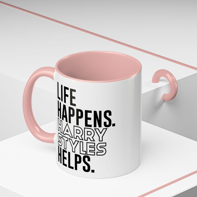 Life Happens Harry Styles Helps Mug - Fandom-Made