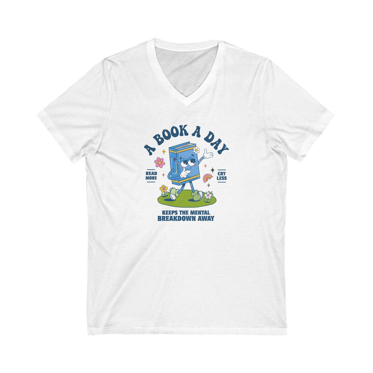 A Book A Day V-Neck Tee - Fandom-Made