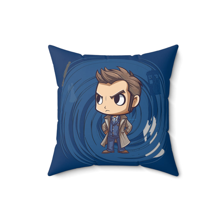 Timey Wimey Tenth Doctor Square Pillow - Fandom-Made