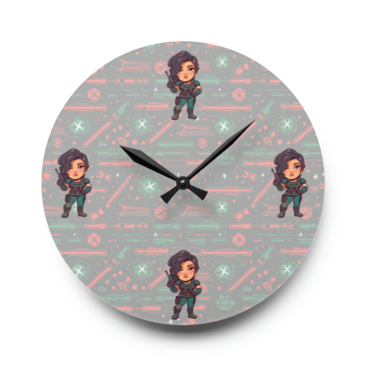 Cara Dune Acrylic Wall Clock - Fandom-Made
