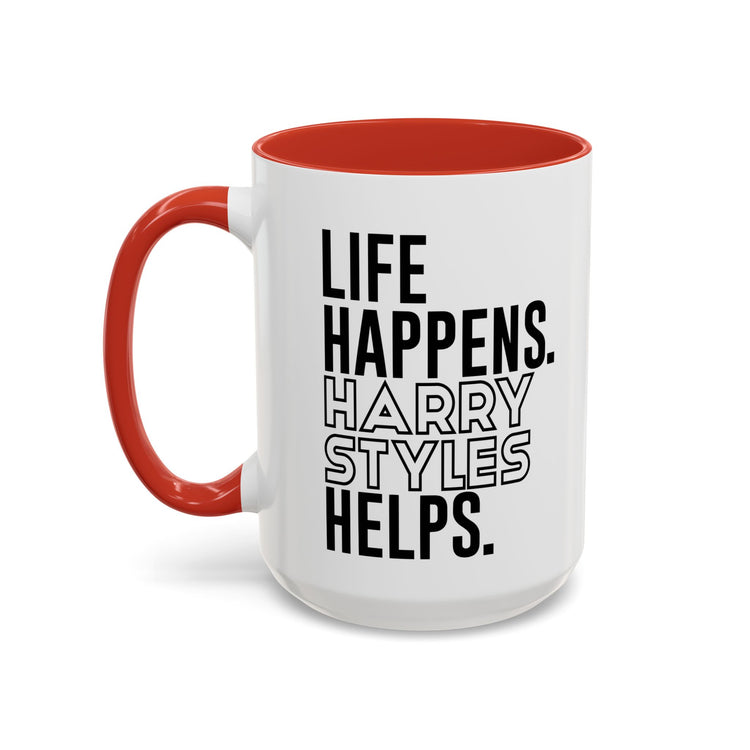 Life Happens Harry Styles Helps Mug - Fandom-Made