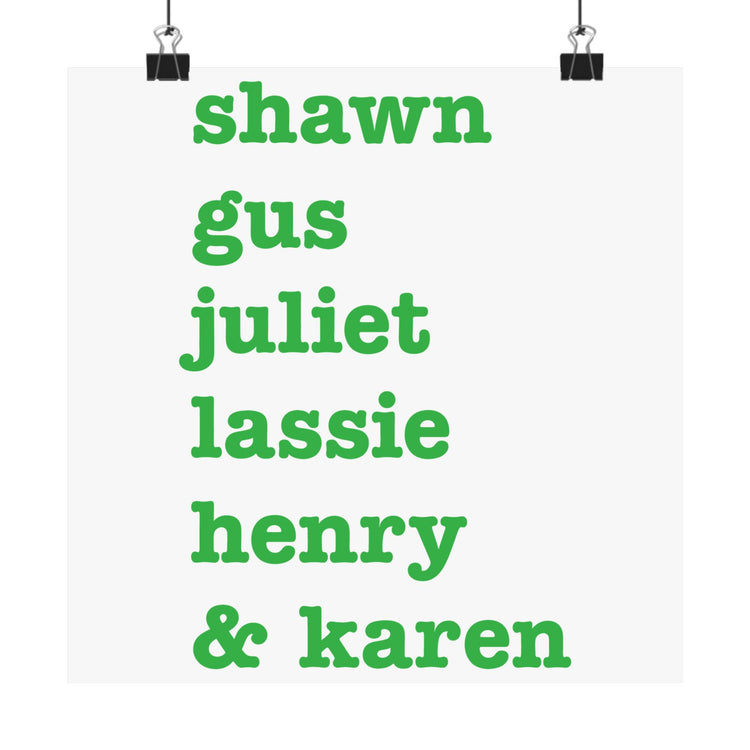Psych Names Poster - Fandom-Made