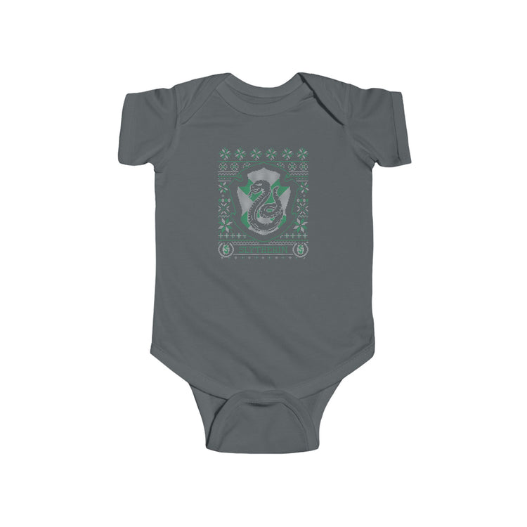 Slytherin Ugly Christmas Sweater Infant Bodysuit - Fandom-Made
