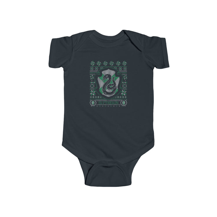 Slytherin Ugly Christmas Sweater Infant Bodysuit - Fandom-Made