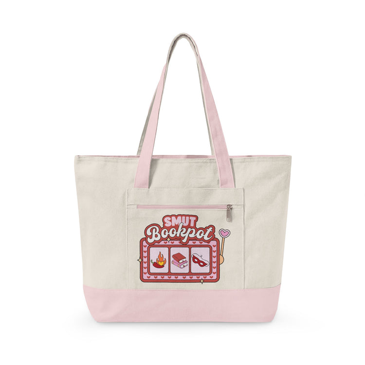Smut Bookpot Zippered Canvas Tote - Fandom-Made