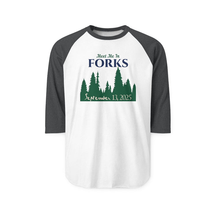Meet Me In Forks 3/4 Raglan Shirt - Fandom-Made
