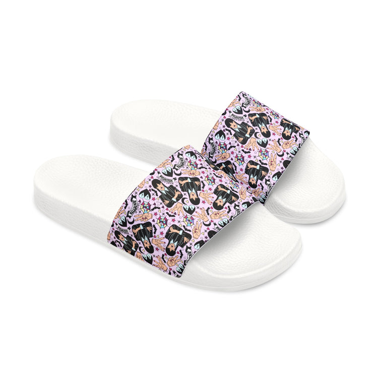 Wednesday Addams All-Over Print Youth Slides - Fandom-Made