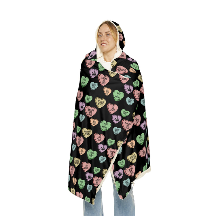 Stoner Conversation Hearts Snuggle Blanket - Fandom-Made