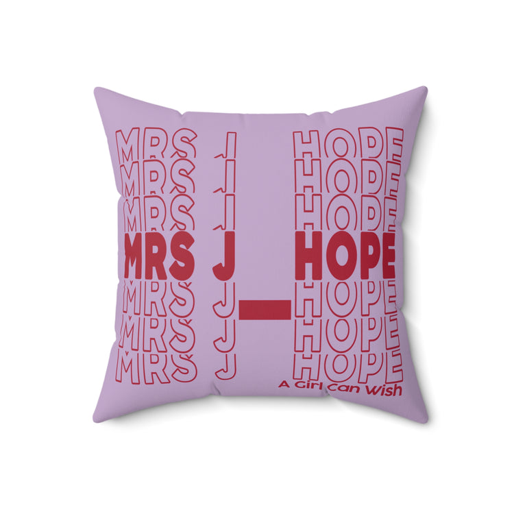 Mrs. J-Hope Faux Suede Square Pillow