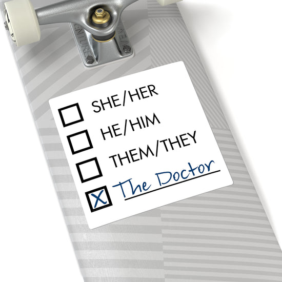 Doctor Who Pronouns Square Sticker - Fandom-Made