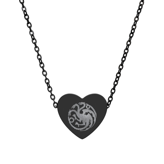 House Targaryen Sigil Heart Necklace - Fandom-Made