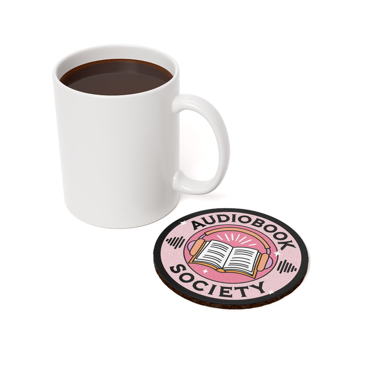 Audiobook Society Cork Back Coaster