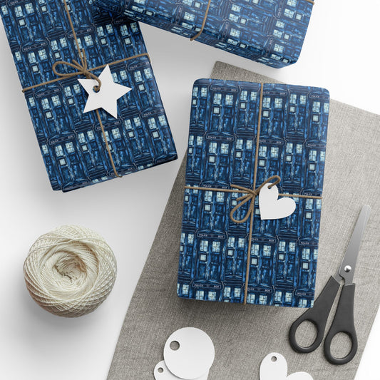 Tardis All-Over Print Wrapping Paper - Fandom-Made