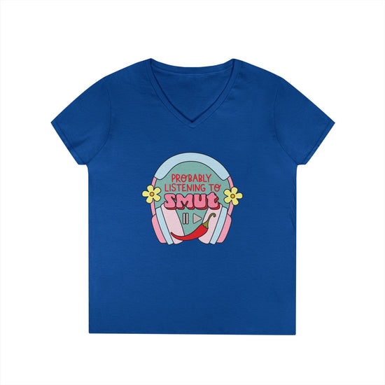 Listening To Smut Ladies' V-Neck Tee - Fandom-Made