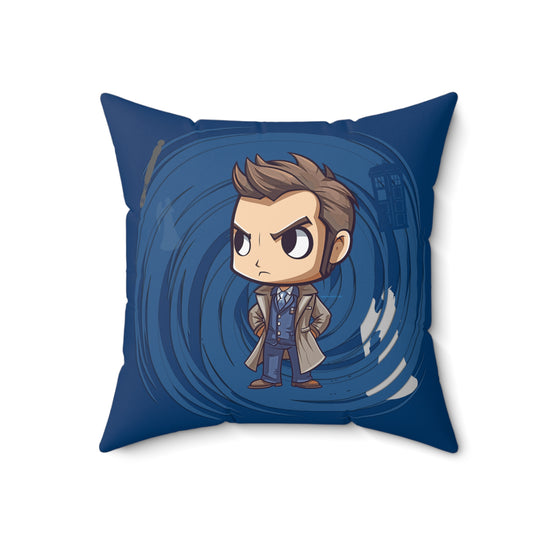 Timey Wimey Tenth Doctor Square Pillow - Fandom-Made