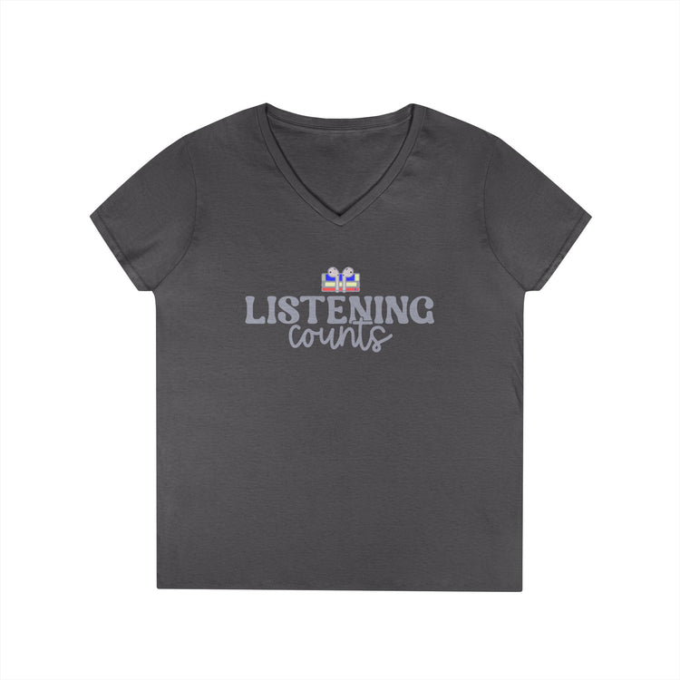 Listening Counts V-Neck Tee - Fandom-Made
