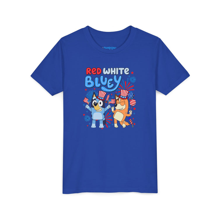 Red White Bluey Youth Tee - Fandom-Made
