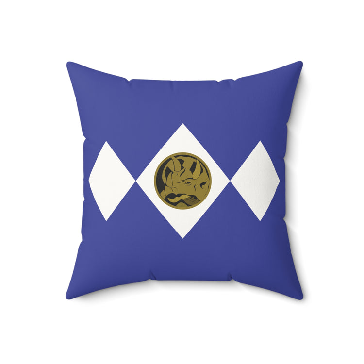 Blue Ranger Faux Suede Square Pillow - Fandom-Made