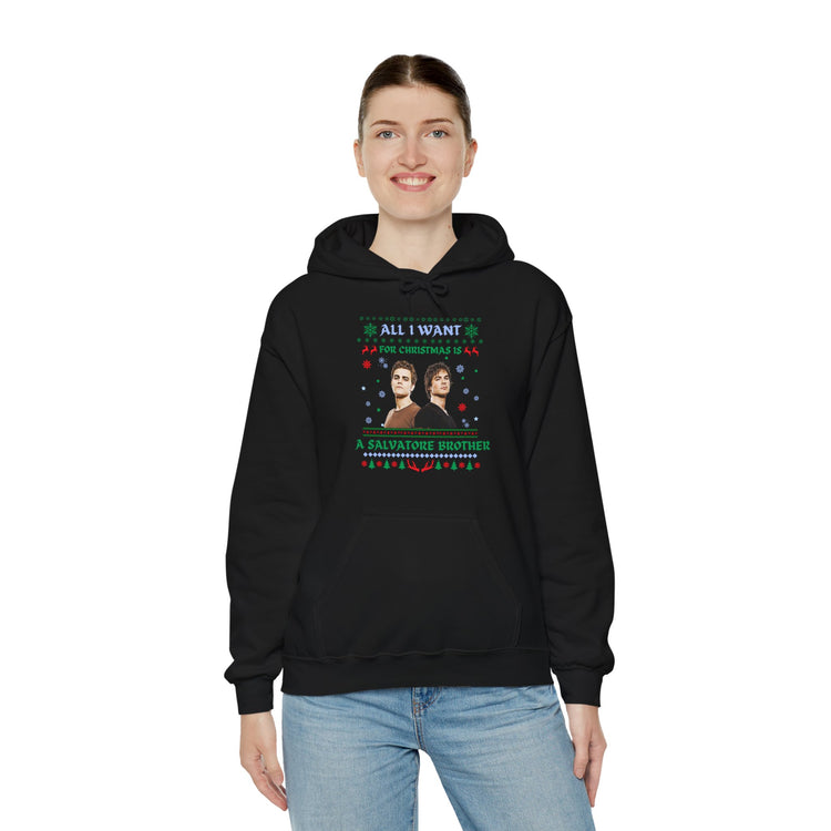 All I Want For Christmas Is a Salvatore Brother Hoodie - Fandom-Made