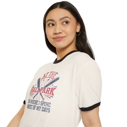 At The Ballpark Unisex Ringer T-Shirt - Fandom-Made