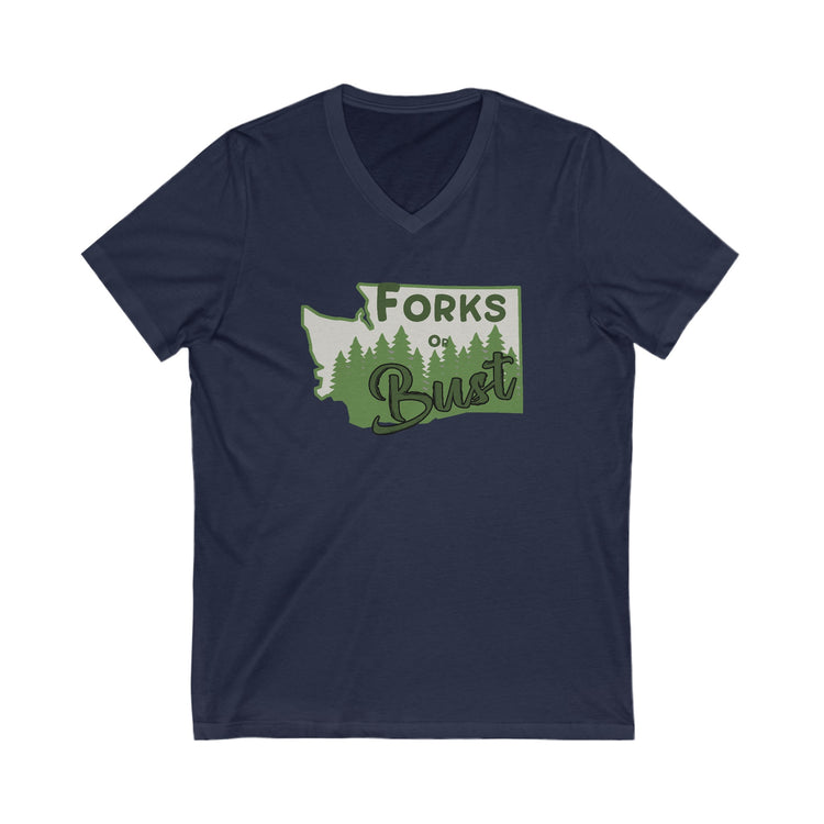 Forks Or Bust V-Neck Tee - Fandom-Made