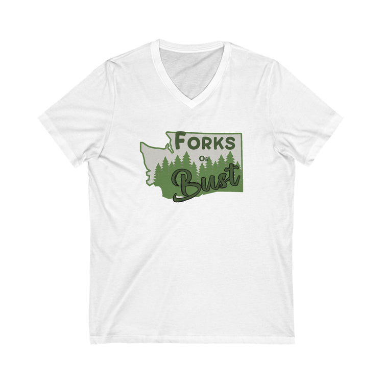 Forks Or Bust V-Neck Tee - Fandom-Made