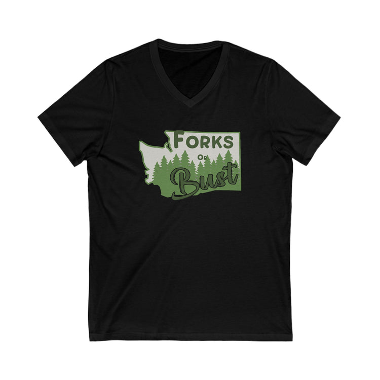 Forks Or Bust V-Neck Tee - Fandom-Made
