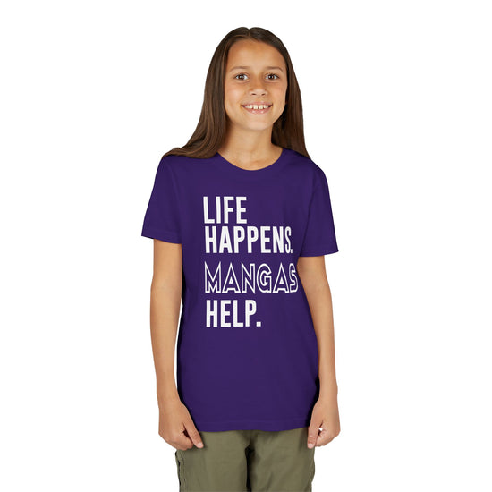 Life Happens Mangas Help Youth Tee - Fandom-Made
