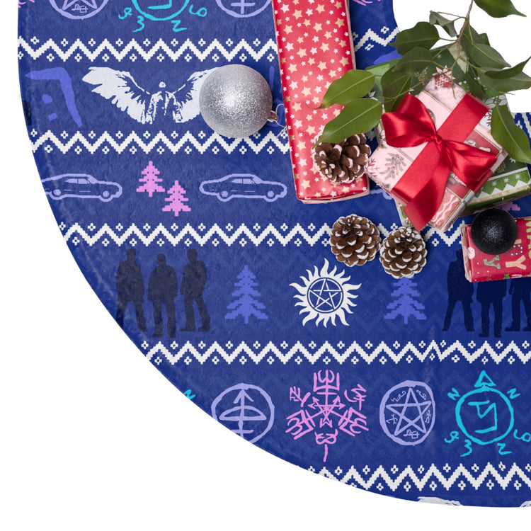 Supernatural Ugly Christmas Sweater Tree Skirt - Fandom-Made