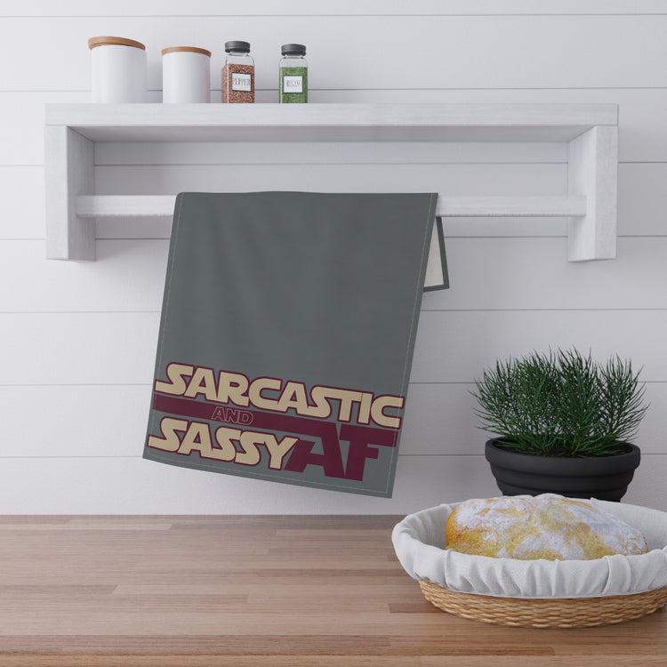 Sarcastic Sassy AF Kitchen Towel - Fandom-Made