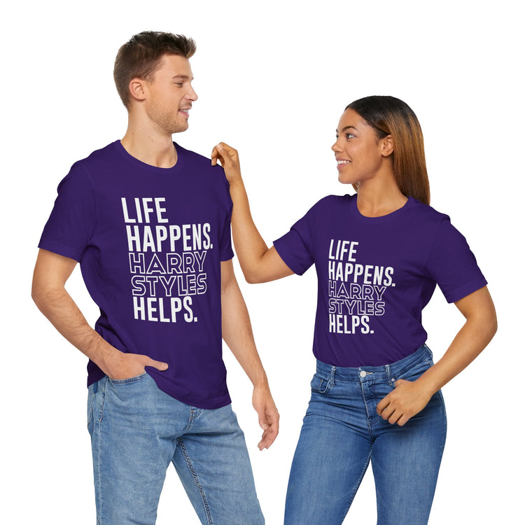 Life Happens Harry Styles Helps Unisex T-Shirt - Fandom-Made