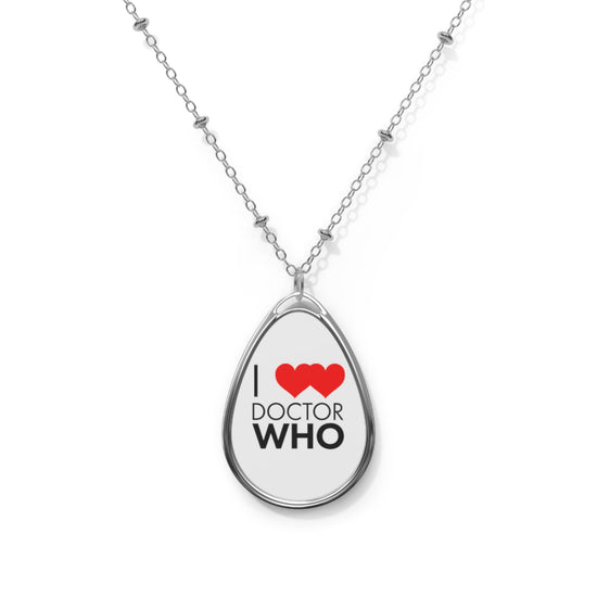 I Love Love Doctor Who Oval Necklace - Fandom-Made