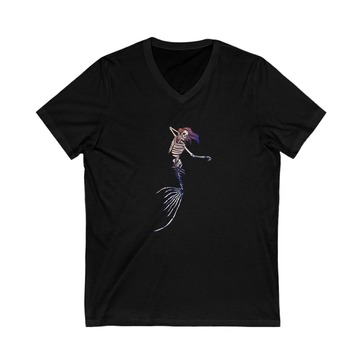 Mermaid Skeleton V-Neck Tee - Fandom-Made
