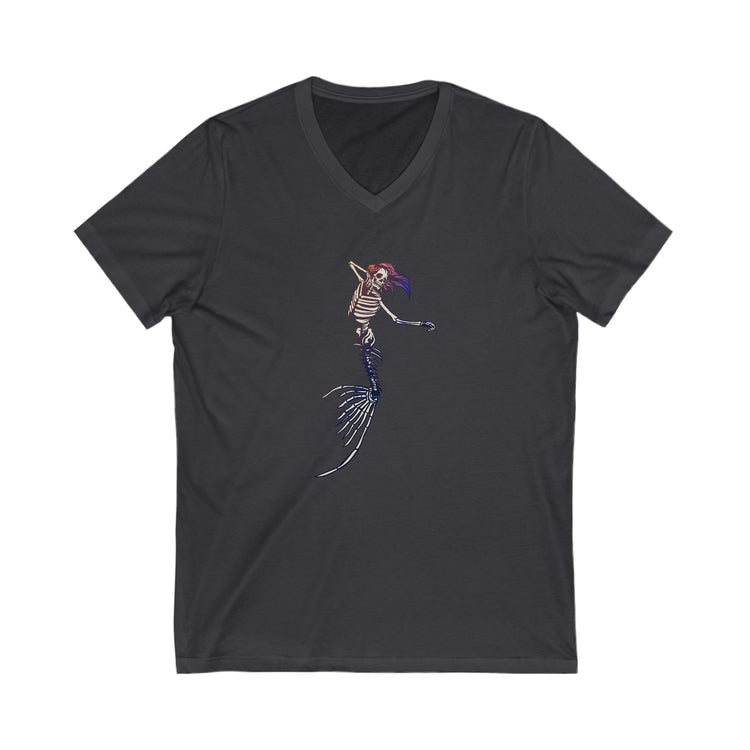 Mermaid Skeleton V-Neck Tee - Fandom-Made